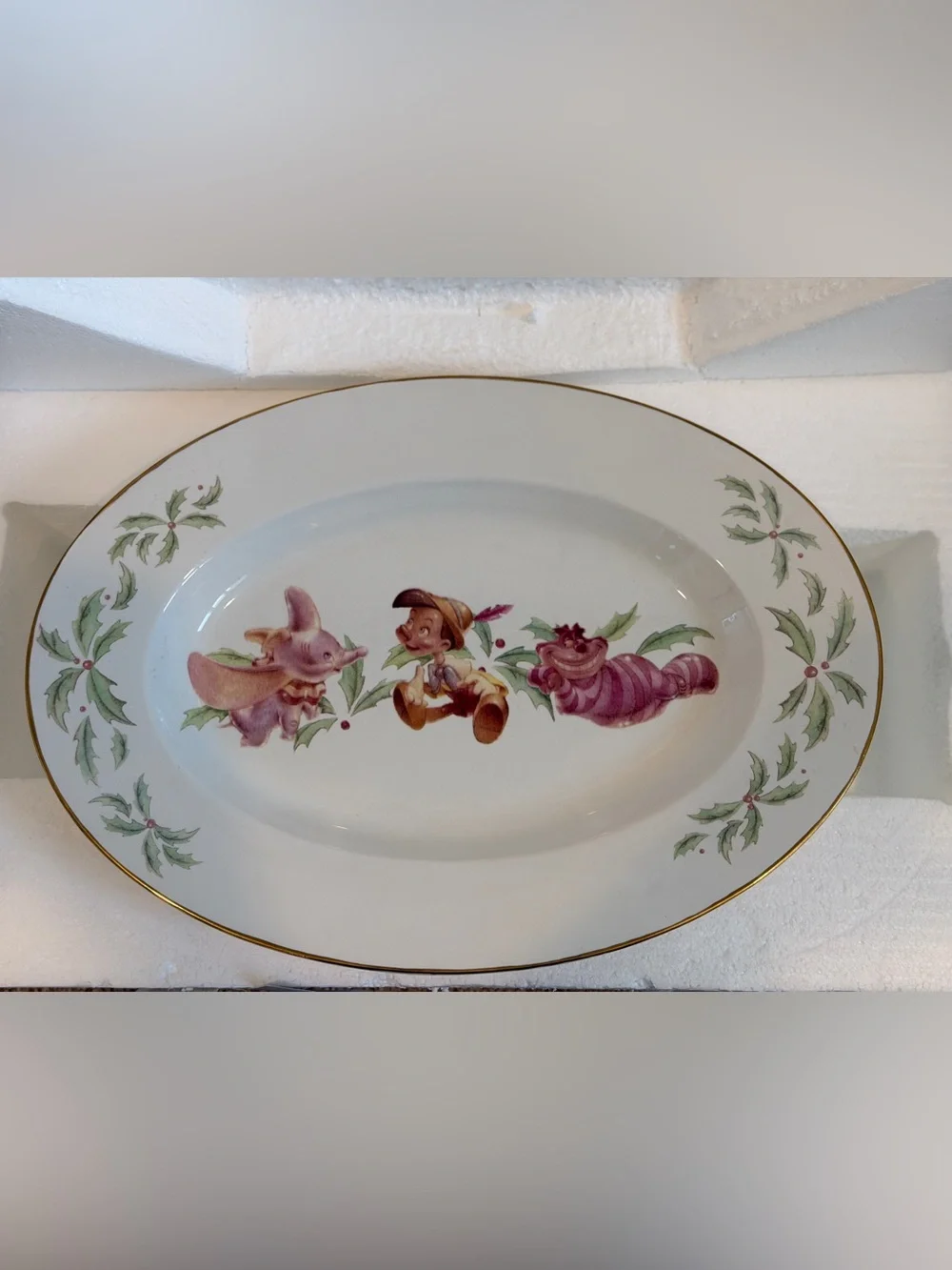Rare Vintage Disney Direct Christmas Oval Serving Platter 1990’s Collectible